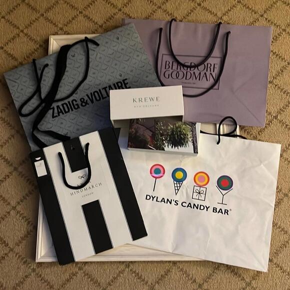 Designer shopping bags - set of 4 w KREWE sunglass box